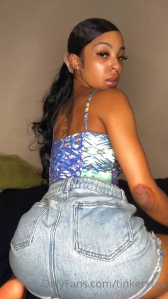 Watch complete video called TinkerxTee Black Dildo Riding