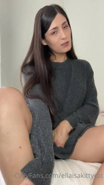View the hardcore movie named Ellaisakittycat sensually strokes herself till cum shot
